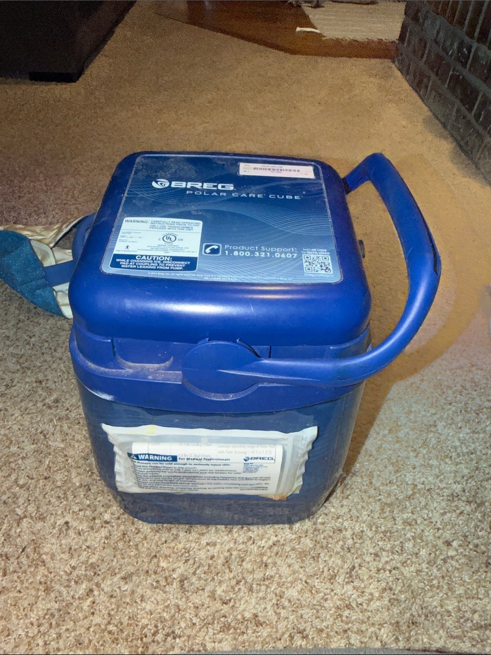 BREG POLAR CARE CUBE ice therapy cooling system w/Power Cord & Shoulder Wrap
